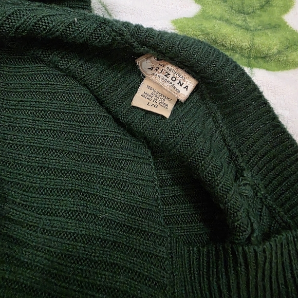 Arizona Jean Company vintage knit green babydoll long sleeve top - Picture 3 of 8